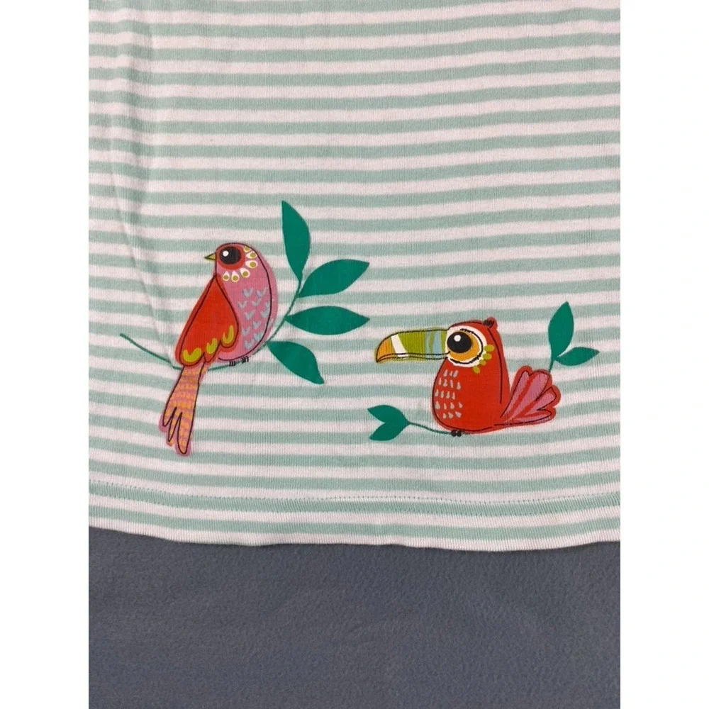 Hanna Andersoon Pajama Set Little Girl Sz 8 Y Bird Print Organic Cotton Summer